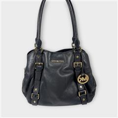 Michael Kors Pebbled Leather Bedford Satchel - Black